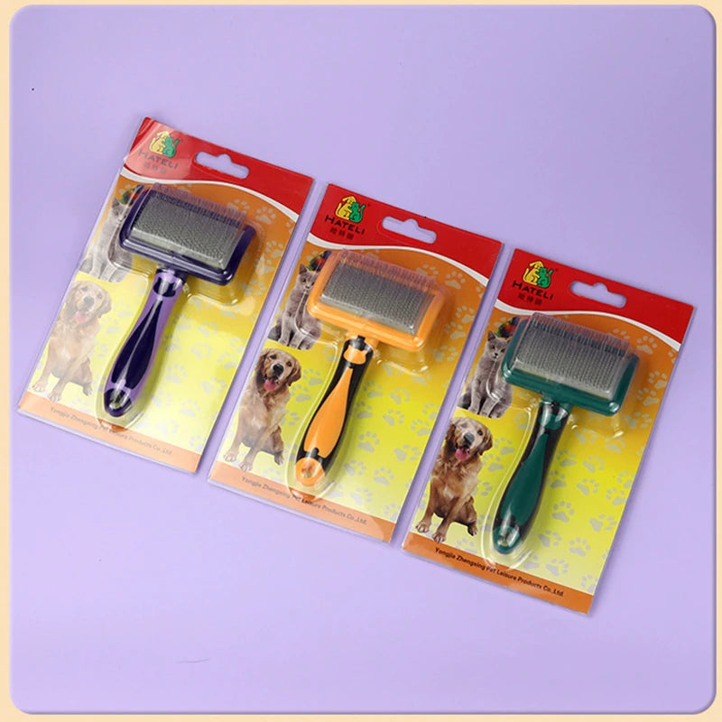 Dog Brush Stainless Steel Dogs Combs Massage Dog Grooming Brush Pet Hair Remover Cleaning Tools Soft Handle Cat Comb Cat Br Comb