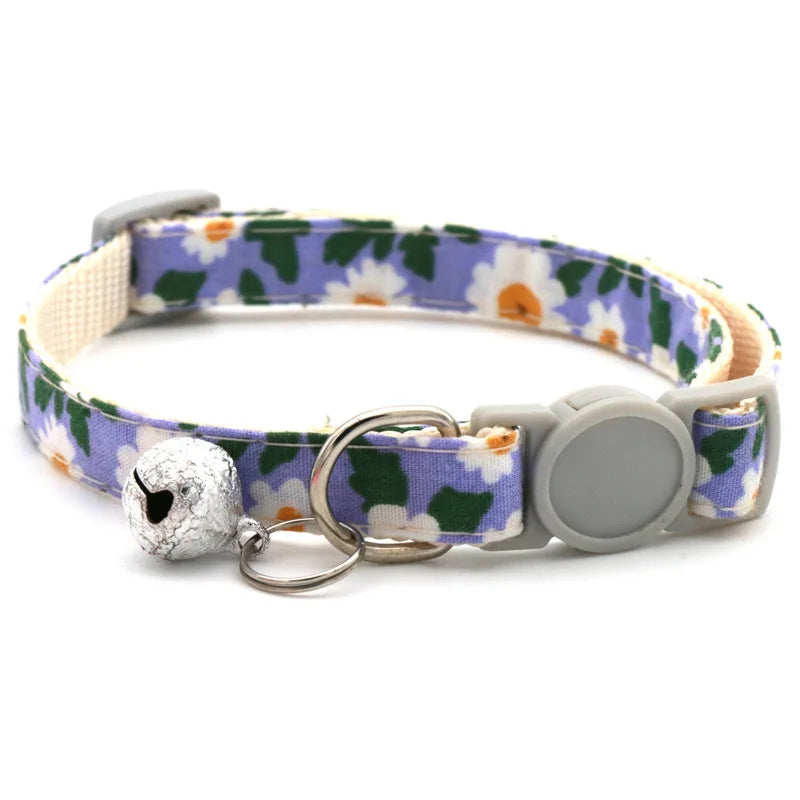 Adjustable Little Daisy Dog Neck Scarf Puppy Breakaway Pet Cat Dog Kitten Collar Bandana Kitten Accessories for Small Dogs