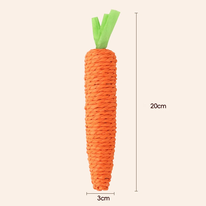 Cat Toy Carrot Sound Cat Stick Bite Resistant Paper Rope Scratcher Clean Teeth Cat Chew Toy Interactive Toy for Cat Pet Product