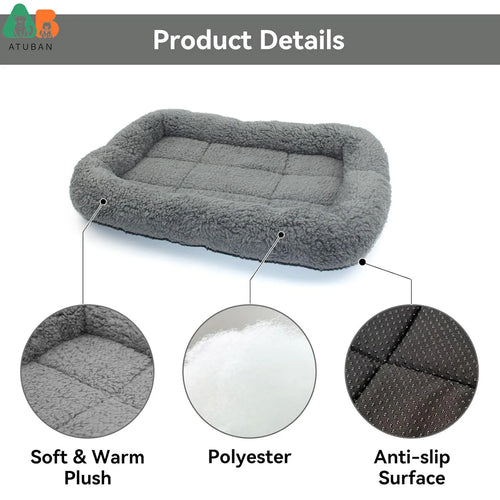 ATUBAN Cat Beds for Indoor Cats,Dog Bed Curl Sleep Plush Cushion Pillow,Non-Slip Bottom Washable Mat for Small Pet Puppy Rabbit