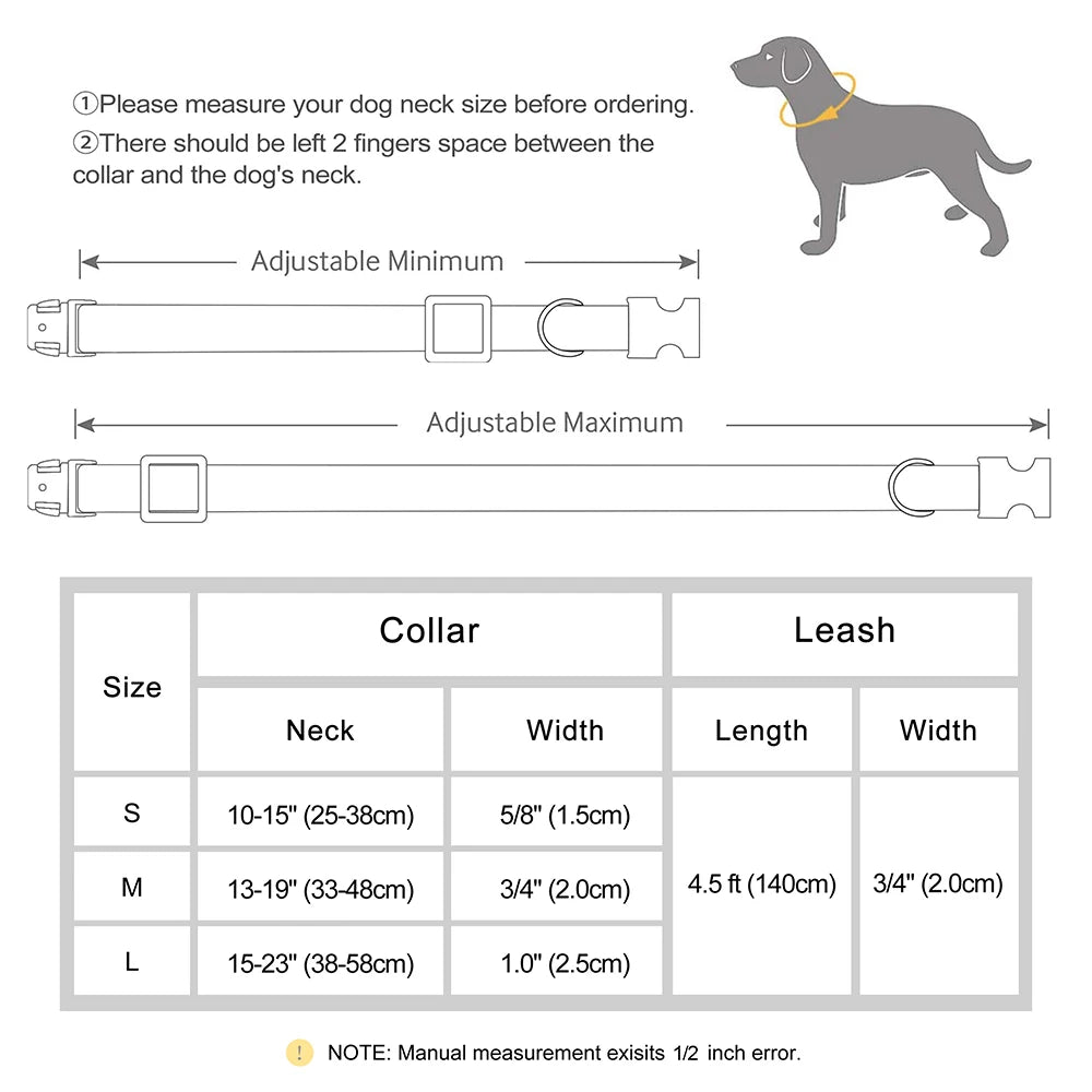 Personalized Dog Collar Leash PU Leather Dog Collars With Walking Lead Rope Free Custom Pet ID Necklace for Small Large Dogs Pug