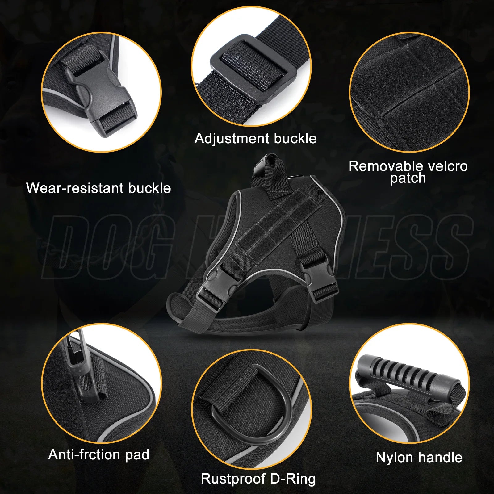Tactical Military Vest Pet German Shepherd Golden Retriever Tactical Training Dog Accessories Dog Harness for Large Dogs